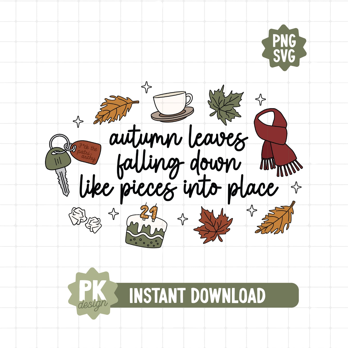 Autumn Leaves Falling Down SVG + PNG