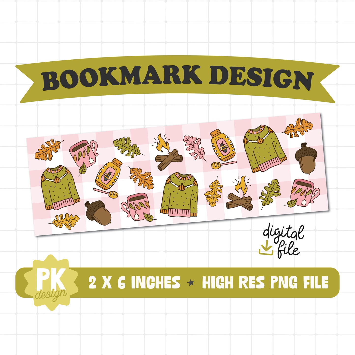 Autumn Nights Bookmark Design PNG