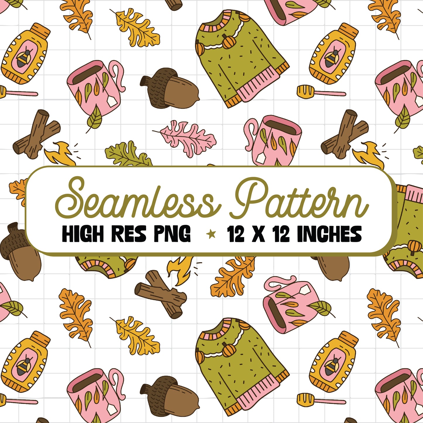 Autumn Nights Seamless Pattern PNG