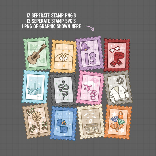 Eras Stamps BUNDLE - SVG + PNG File Bundle - Individual Stamps & Graphic
