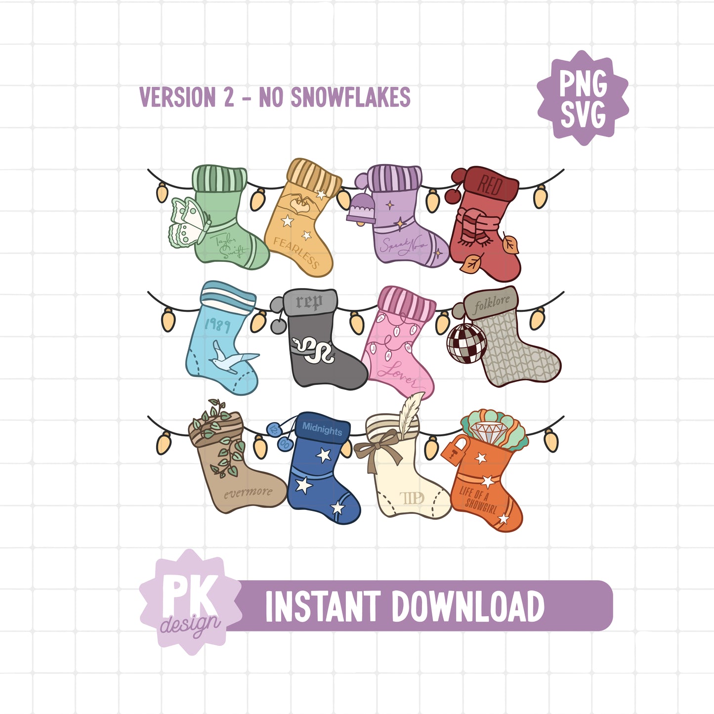 Eras Christmas Stockings SVG + PNG