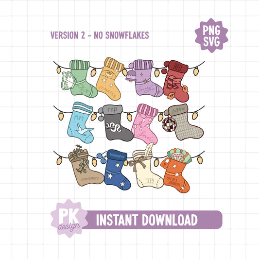 Eras Christmas Stockings SVG + PNG