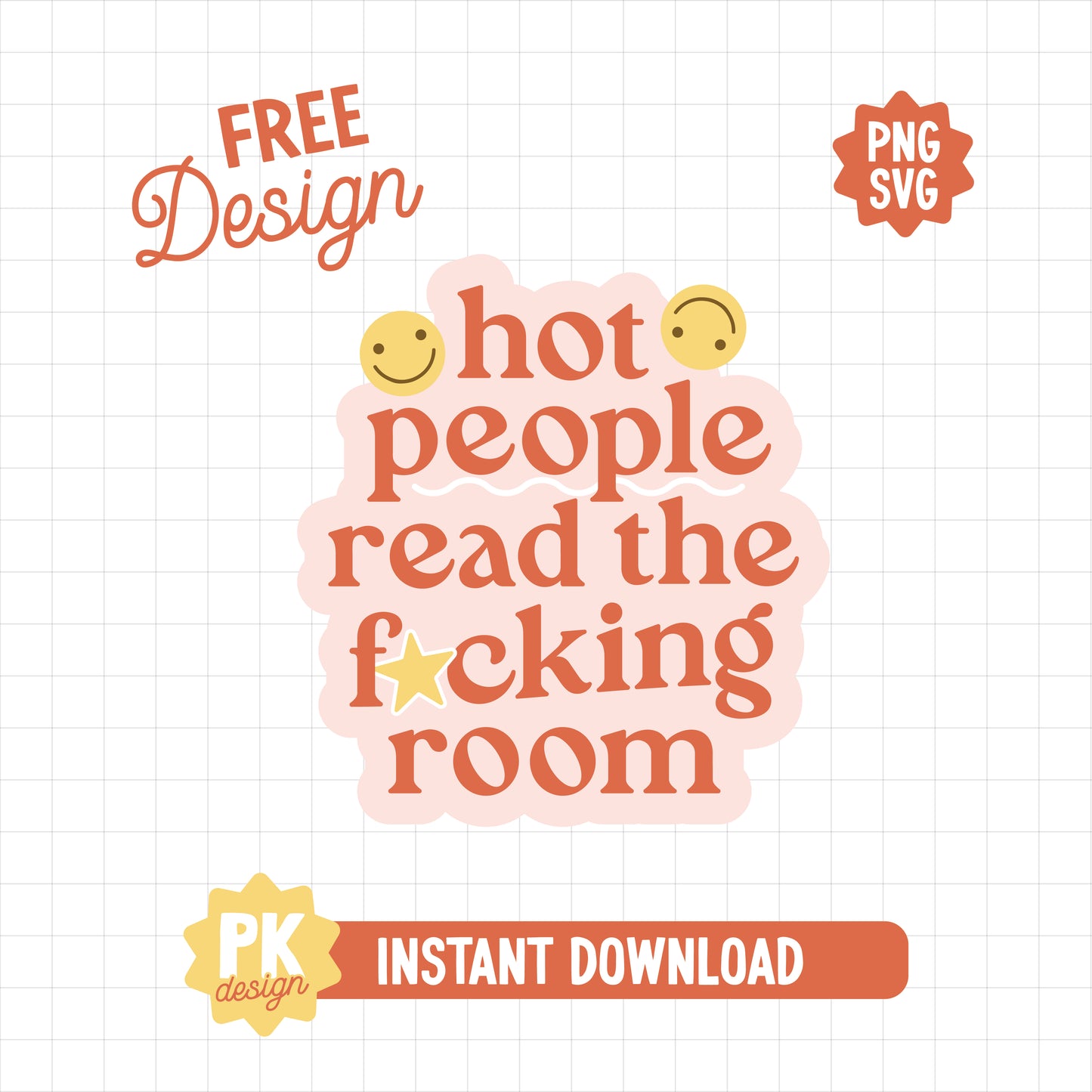 FREE DESIGN - Hot People Read The F-cking Room SVG + PNG