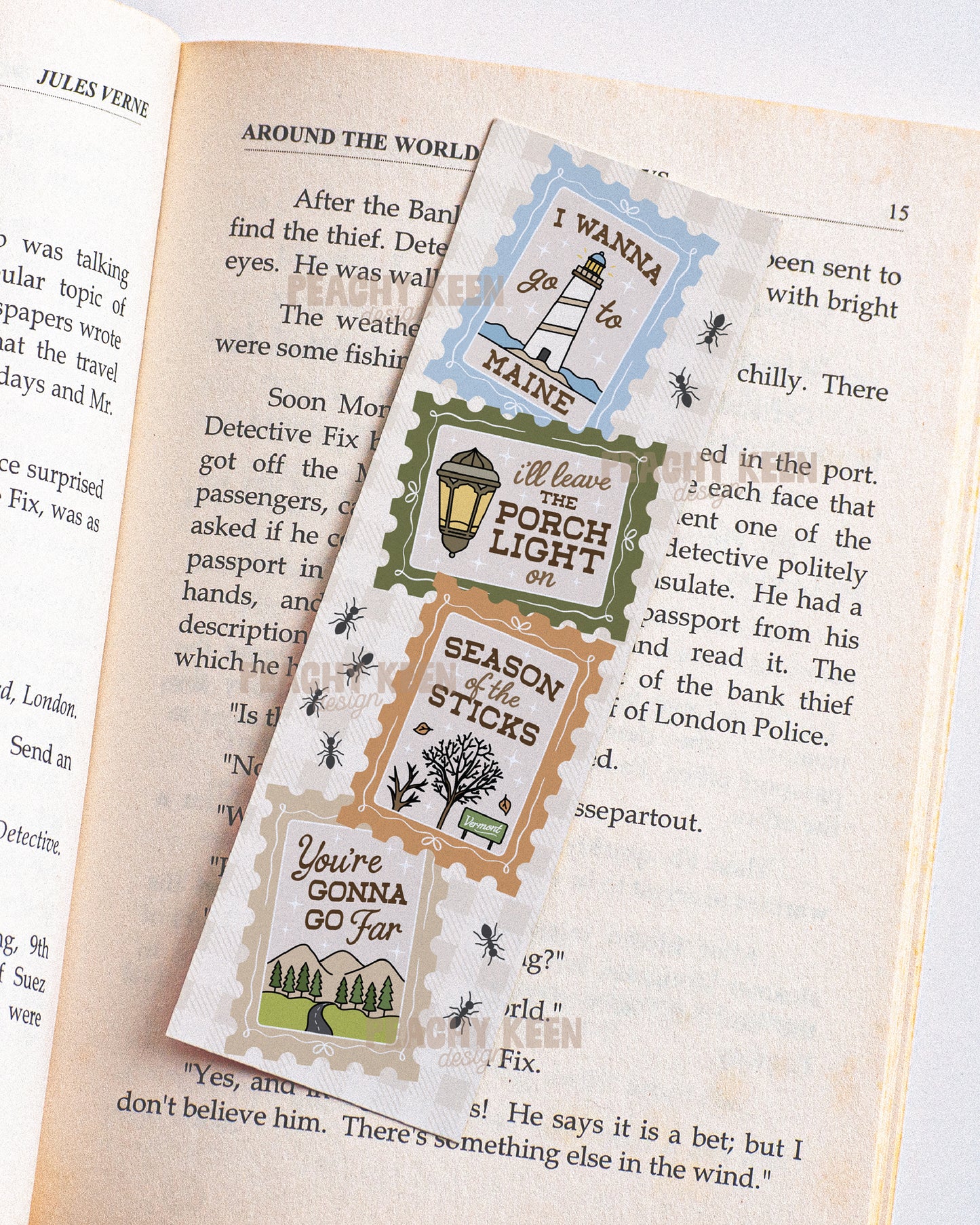 Noah Stamps Bookmark Design PNG
