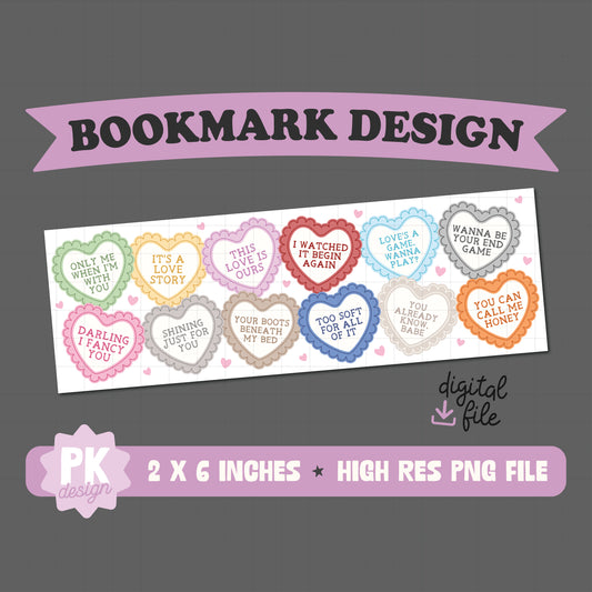 Taylor Valentine Lyrics Bookmark Design PNG