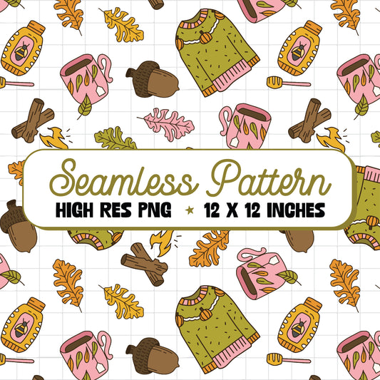 Autumn Nights Seamless Pattern PNG