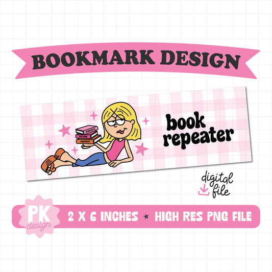 Lizzie Book Repeater Bookmark Design PNG