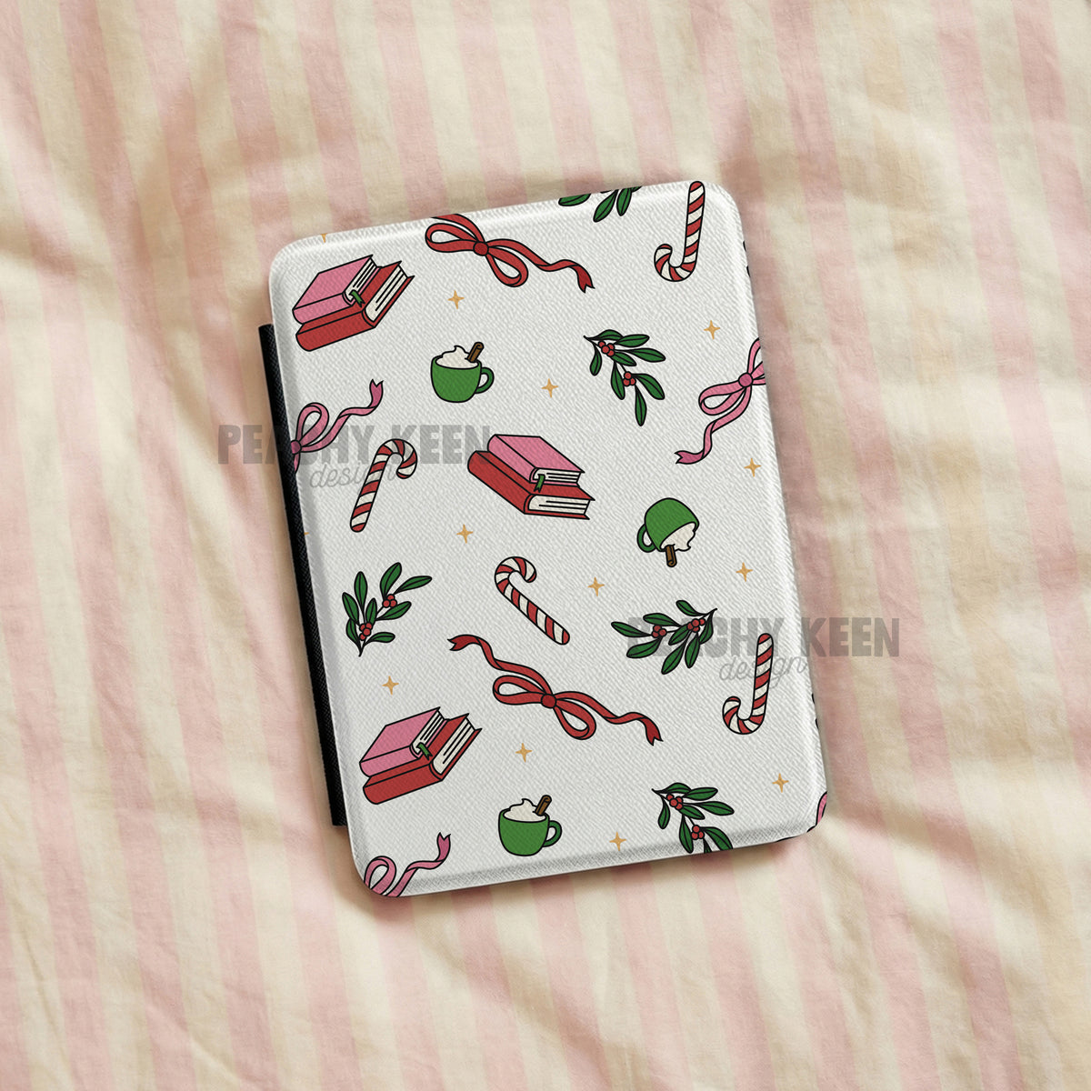 Bookish Christmas Seamless Pattern PNG
