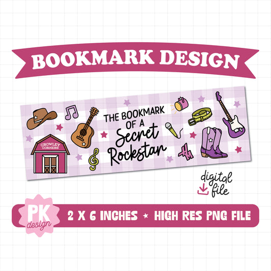 The Bookmark of a Secret Rockstar Bookmark Design PNG