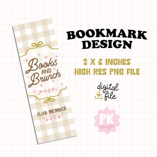 Books and Brunch Club Member Bookmark Design PNG