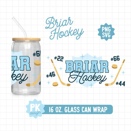 Briar Hockey 16 oz. Glass Can Design SVG + PNG