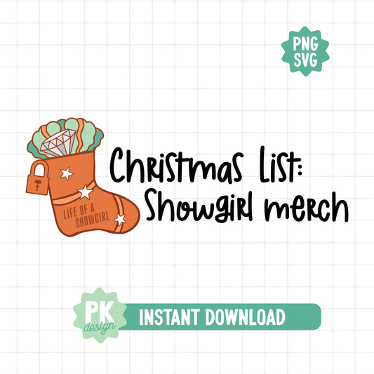 Christmas List: Showgirl Merch SVG + PNG