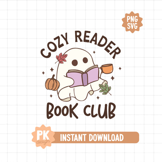 Cozy Reader Book Club SVG + PNG