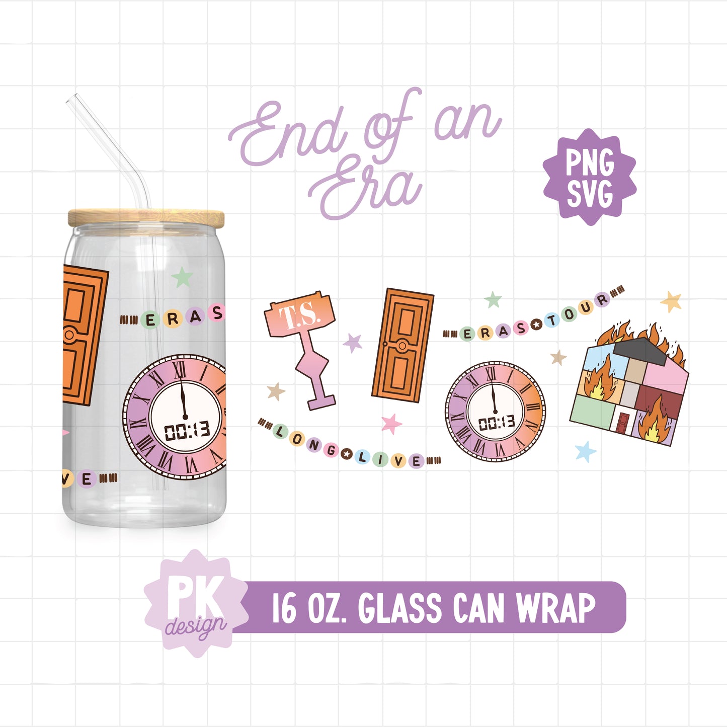 End of an Era 16 oz. Glass Can Design SVG + PNG