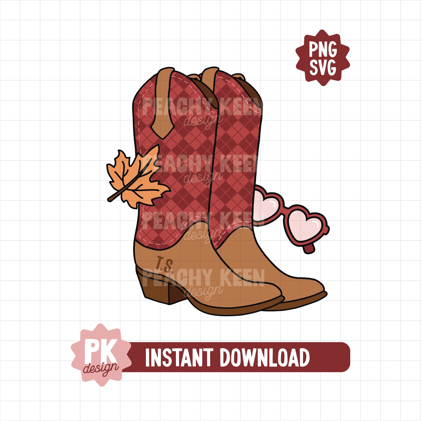 Red Cowgirl Boot SVG + PNG