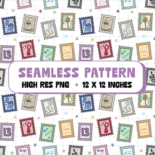 Eras Stamps Seamless Pattern PNG