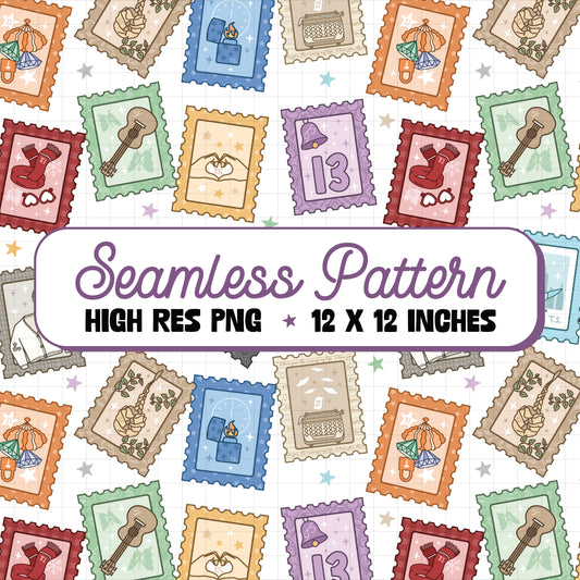 Eras Stamps Seamless Pattern PNG