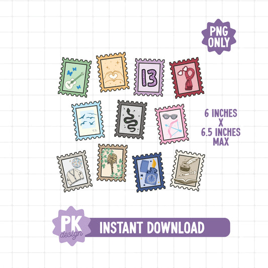 Eras Stamps PNG - One Graphic (NOT Separate Stamps)