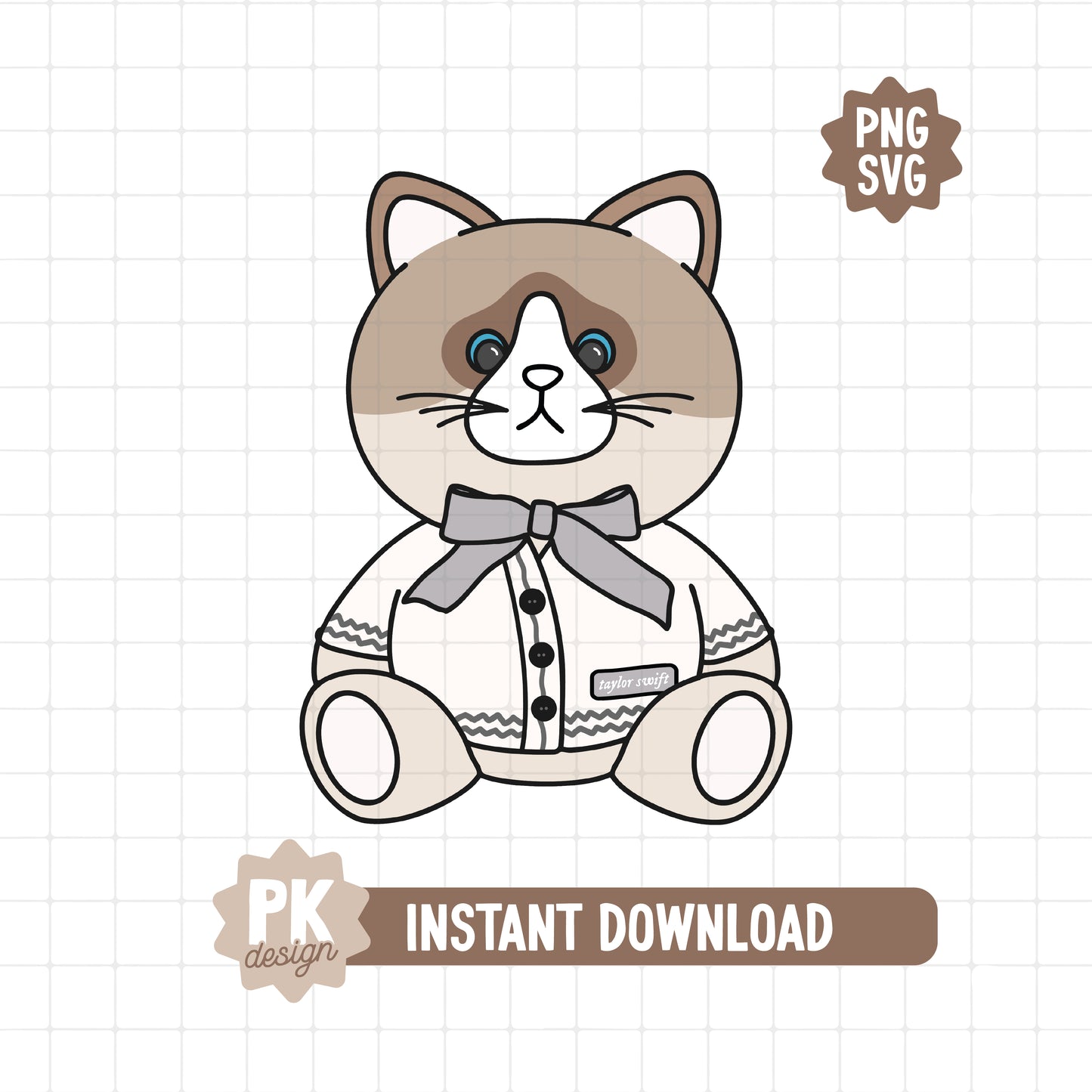 Folklore Cardigan Cat SVG + PNG