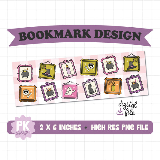 Halloween Picture Frames Bookmark Design PNG