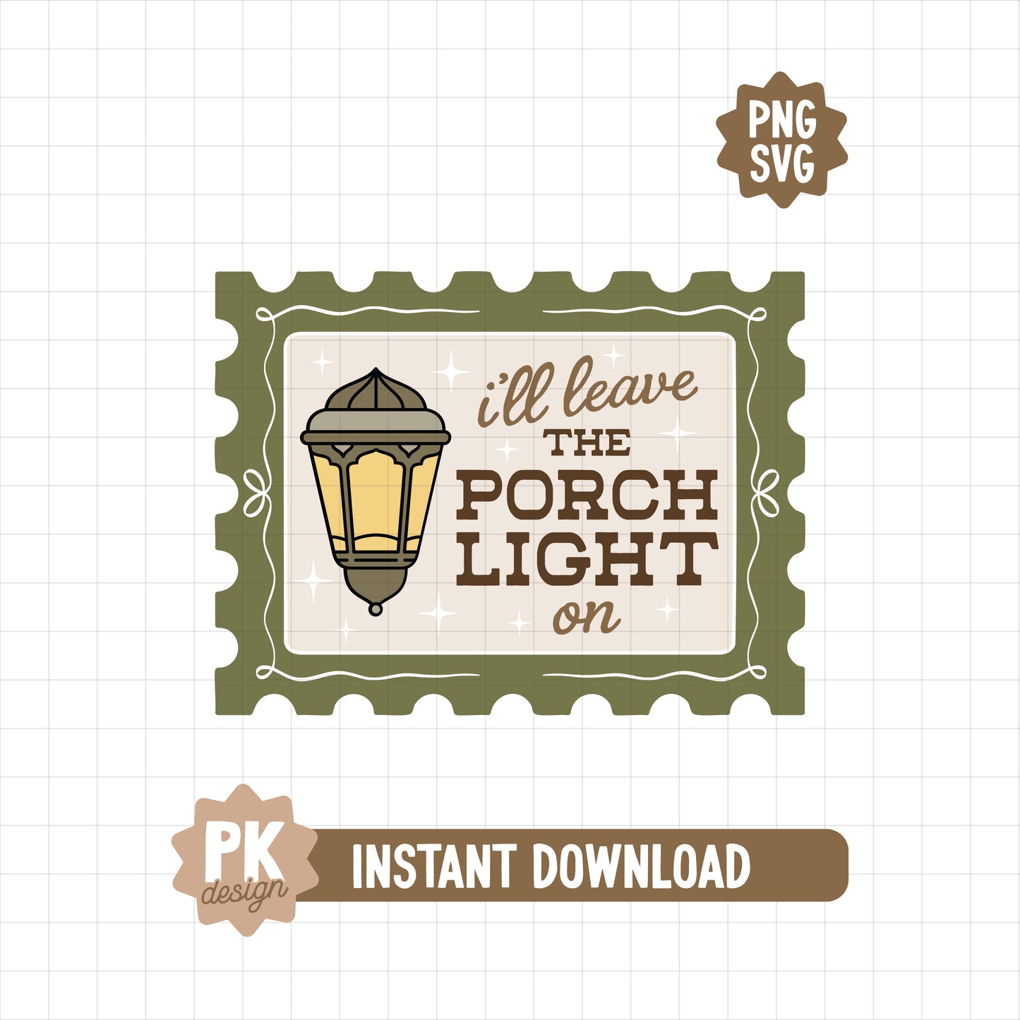 Porch Light Stamp SVG + PNG