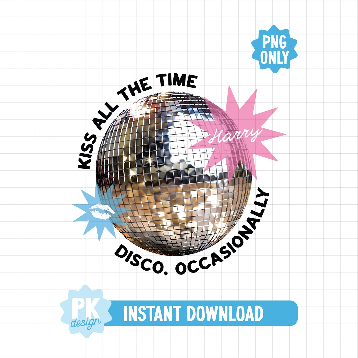 Kiss and Disco Graphic PNG ONLY