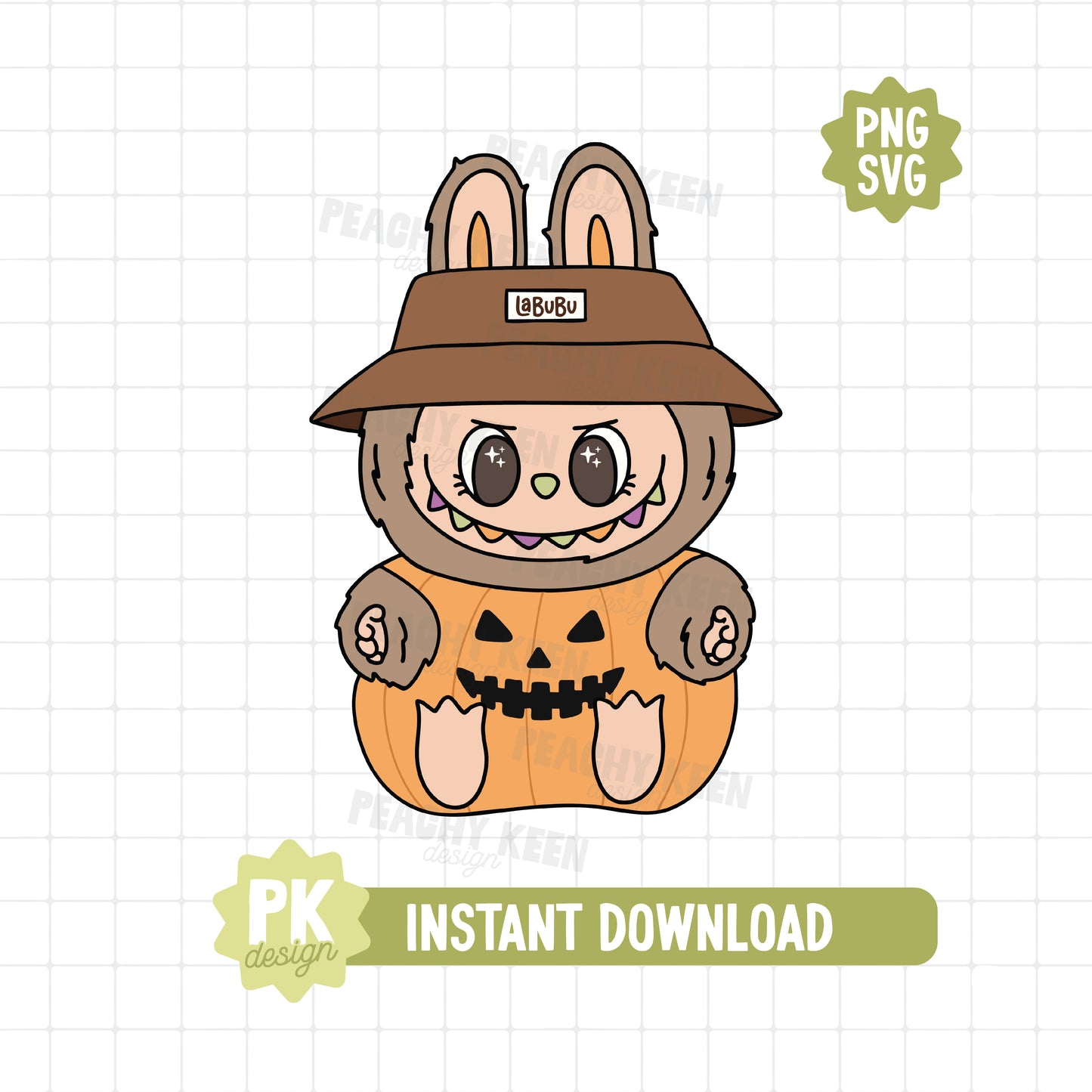 L*bubu Pumpkin Costume SVG + PNG