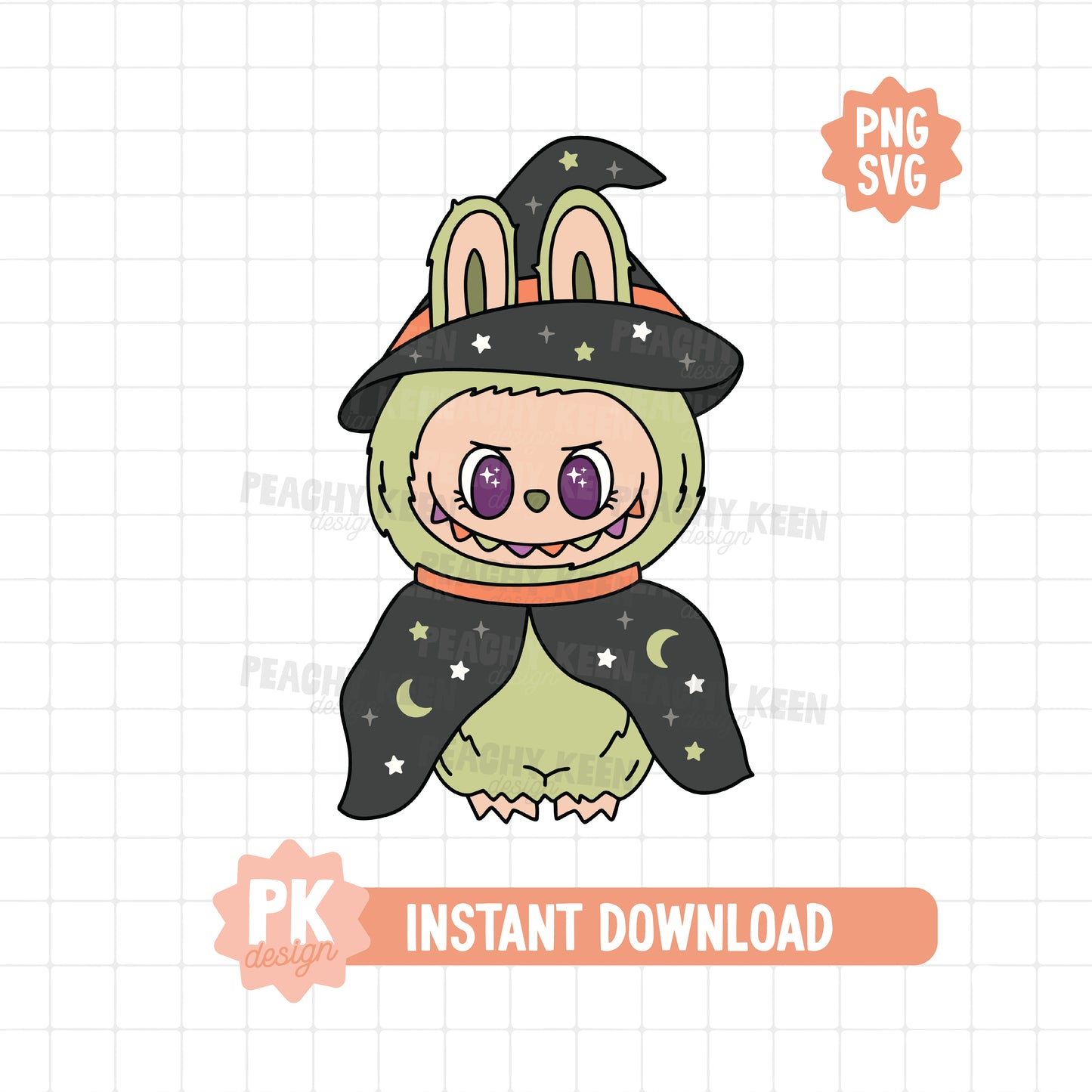 L*bubu Witch Costume SVG + PNG