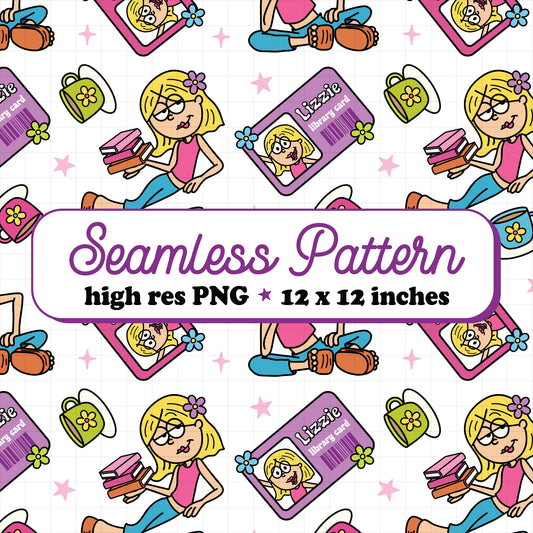 Lizzie Library Seamless Pattern PNG