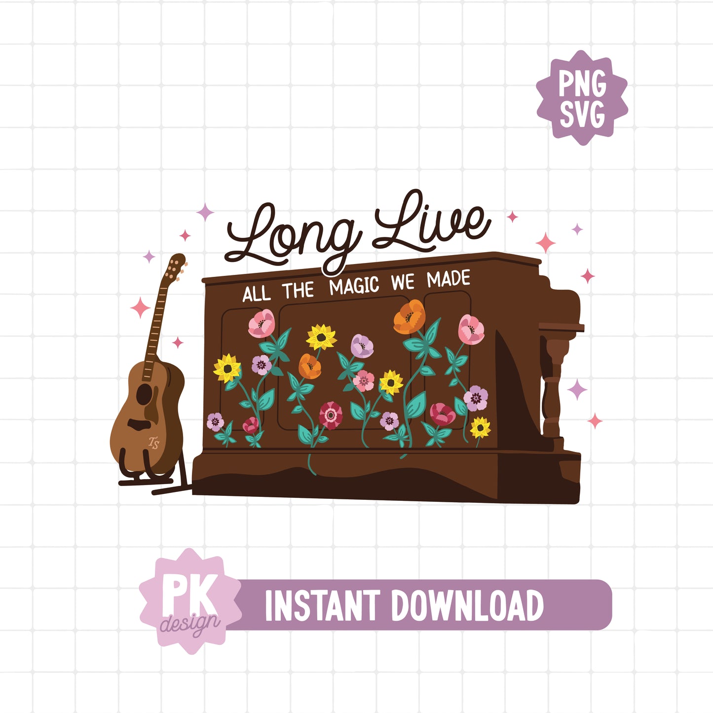 Long Live Acoustic Piano SVG + PNG