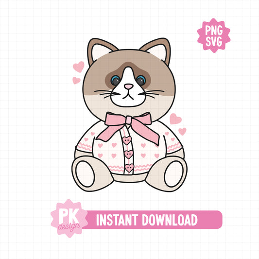 Lover Cardigan Cat SVG + PNG