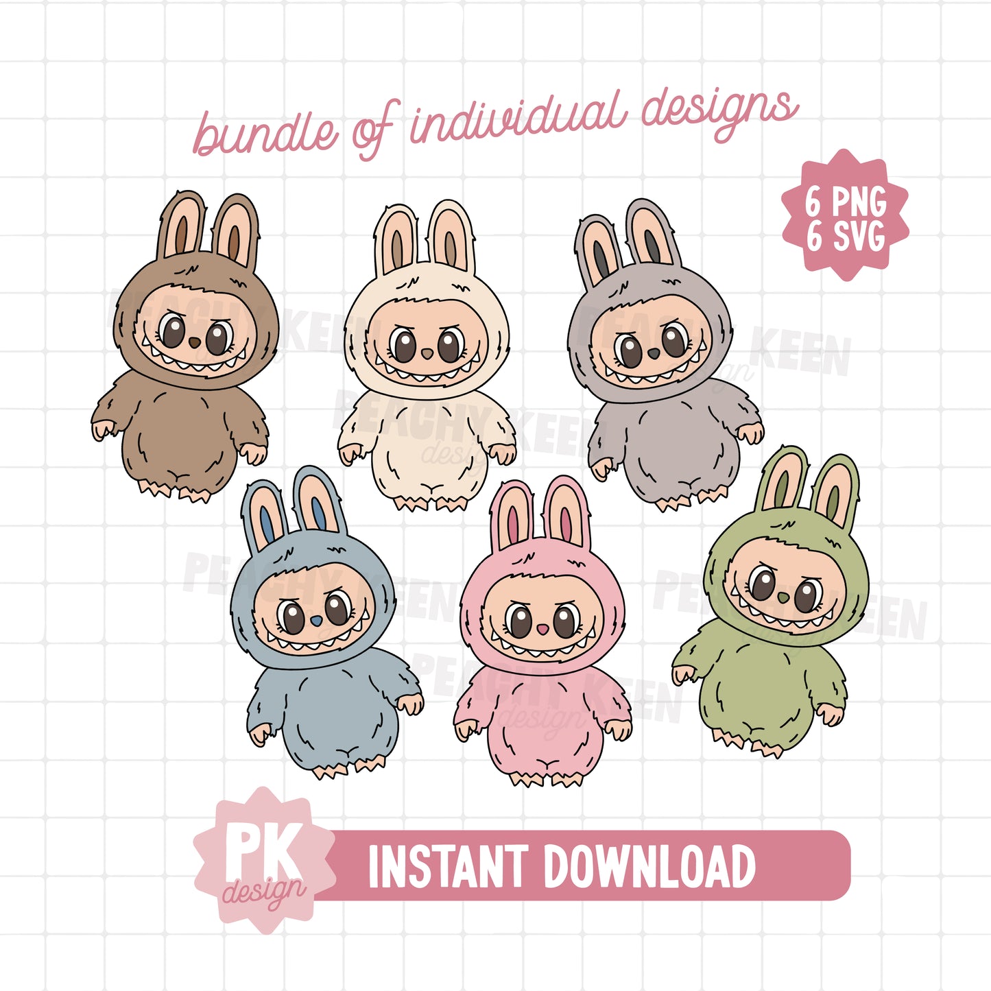 Macaron Series Design Bundle SVG + PNG - Set of 6 Designs