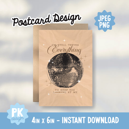 Mirrorball Postcard Design 4x6 - JPEG + PNG