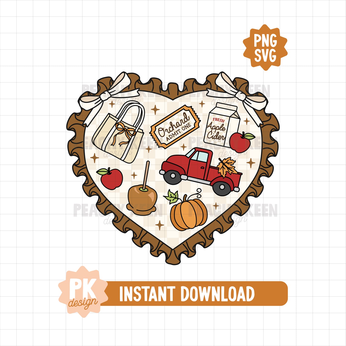 Orchard Days Heart SVG + PNG