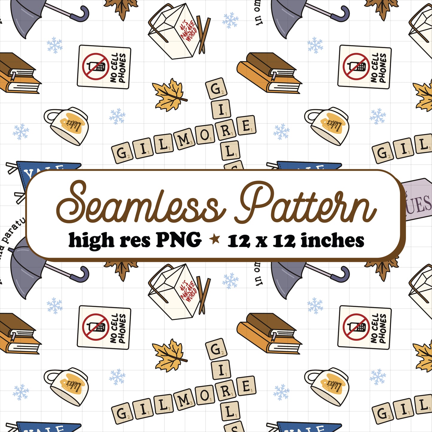 Stars Hollow Seamless Pattern PNG