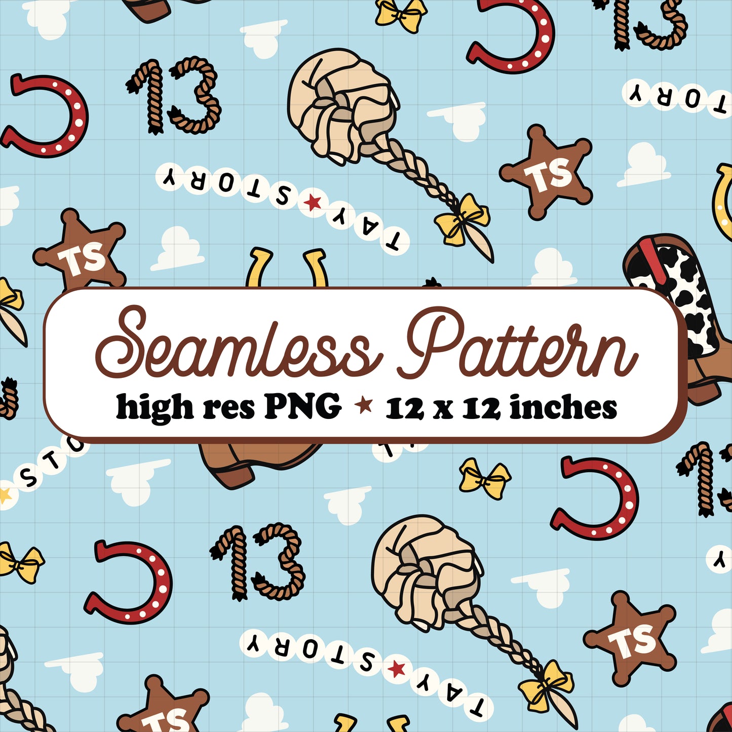 Tay Story Seamless Pattern PNG