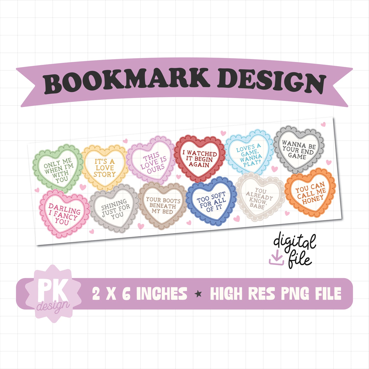 Taylor Valentine Lyrics Bookmark Design PNG