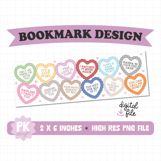 Taylor Valentine Lyrics Bookmark Design PNG