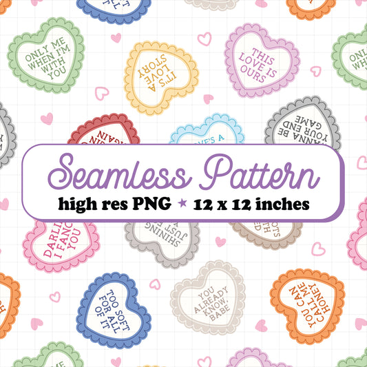 Taylor Valentine Lyrics Seamless Pattern PNG